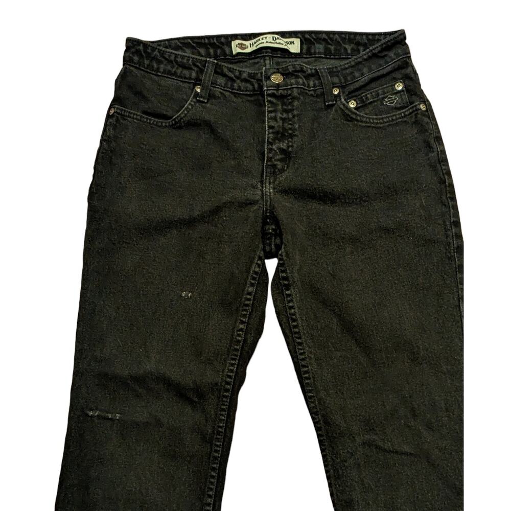 Black Harley Davidson Denim Jeans Women Size 10P - Picture 4 of 7